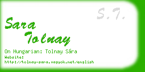 sara tolnay business card